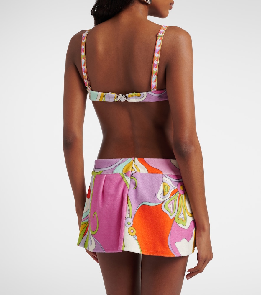 Orchidee cotton-blend terry skort