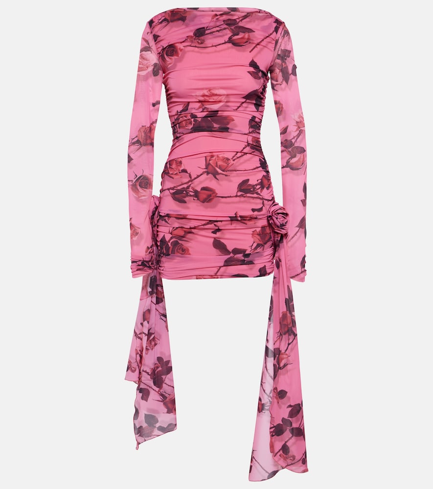 Printed jersey minidress