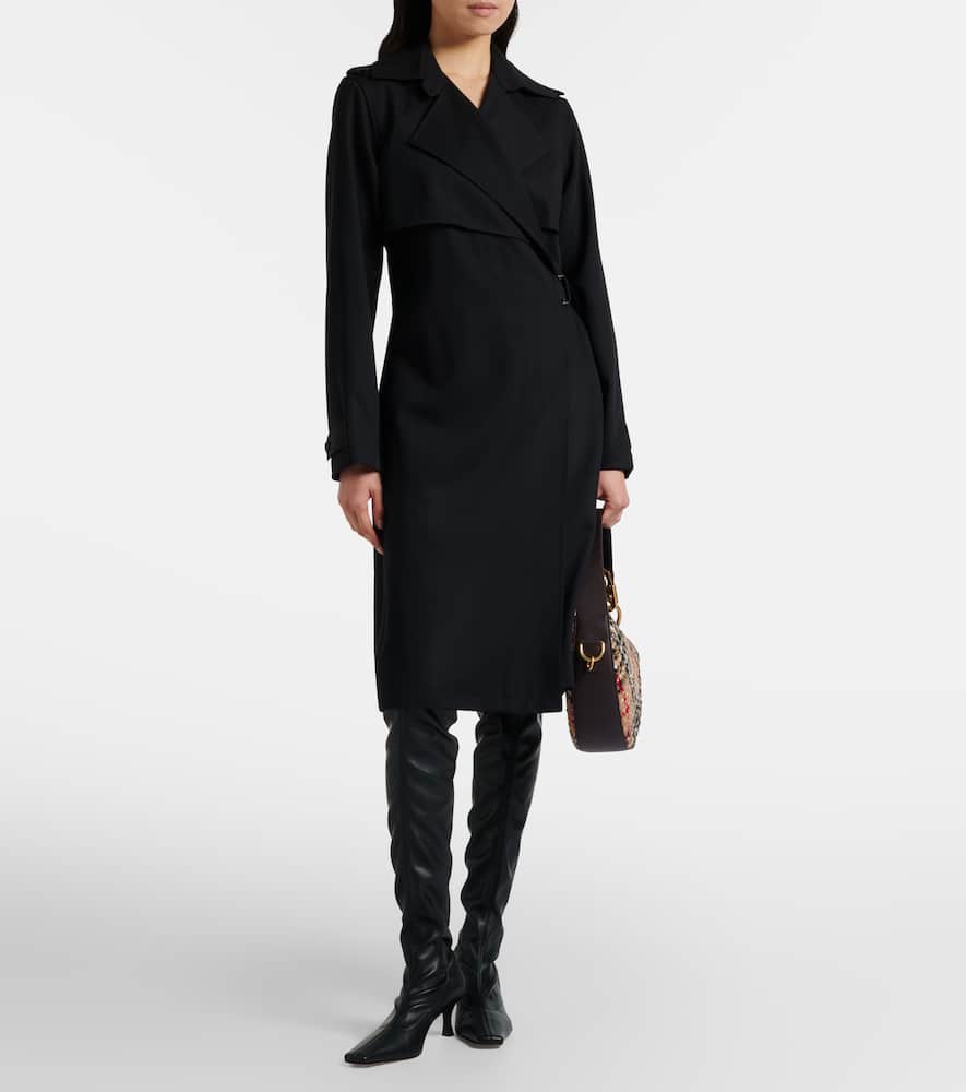 Belted wool wrap dress
