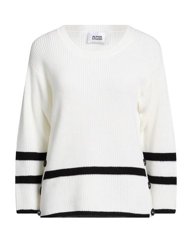 Woman Sweater White Size 8 Merino Wool