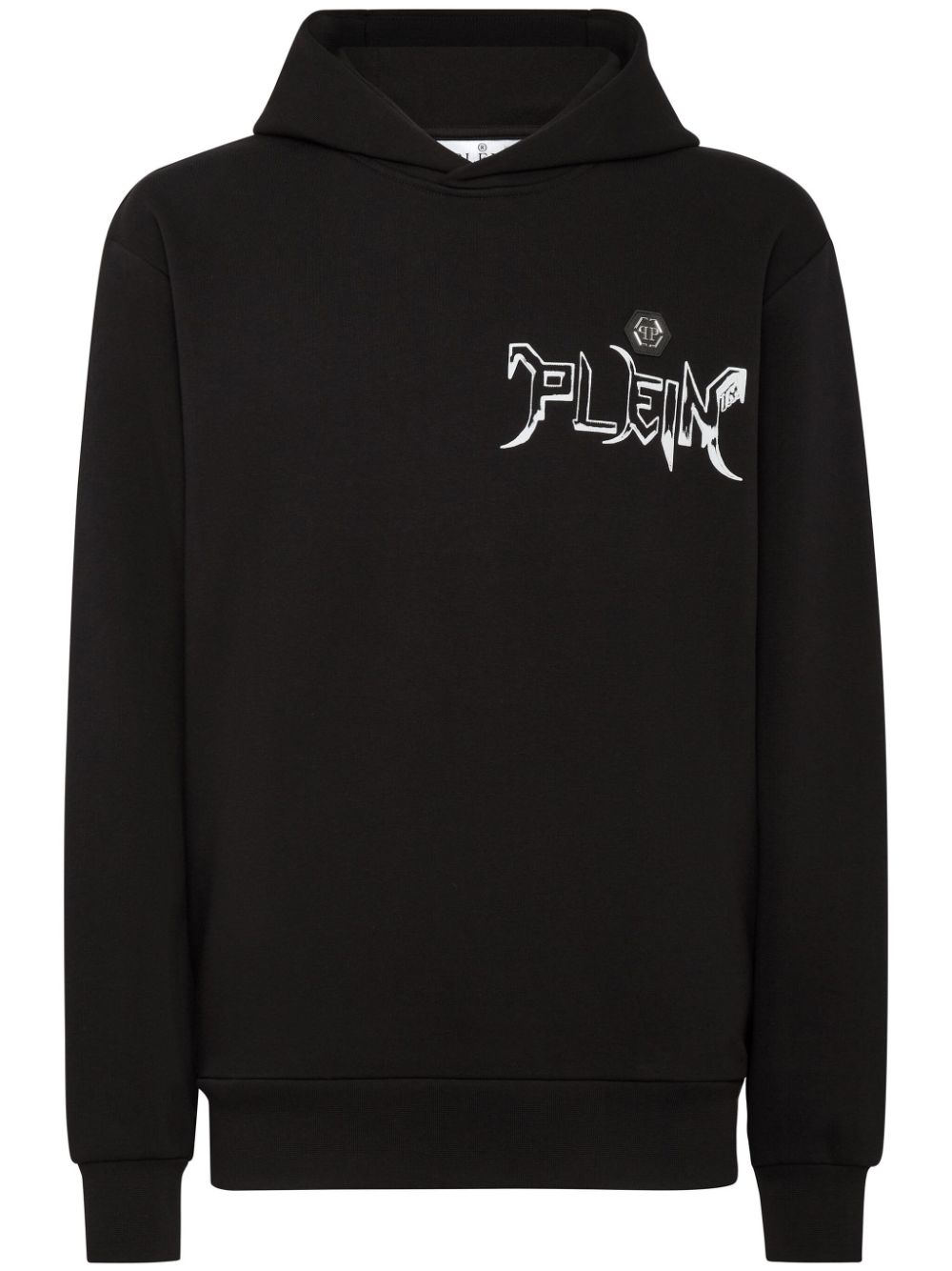 Chrome logo-print long-sleeve hoodie - White