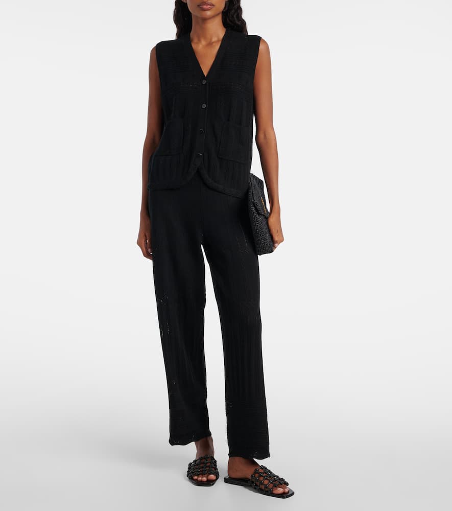 Mixte pointelle wool and cashmere sweater vest