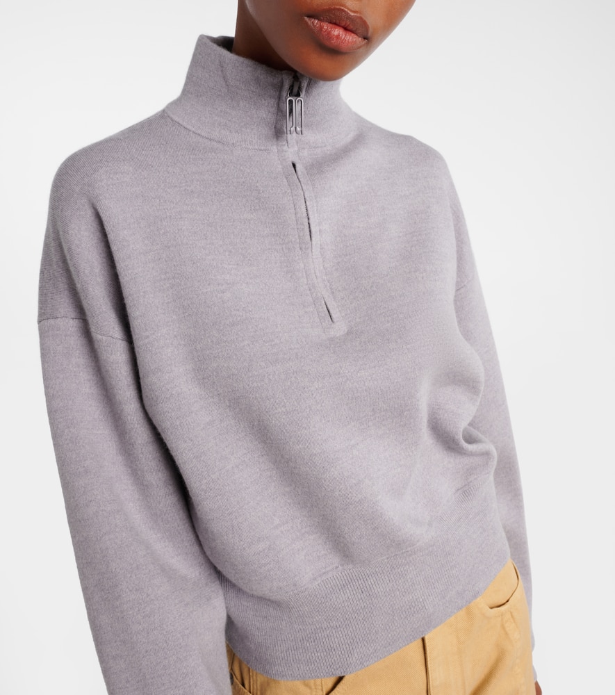 Wool-blend half-zip sweater