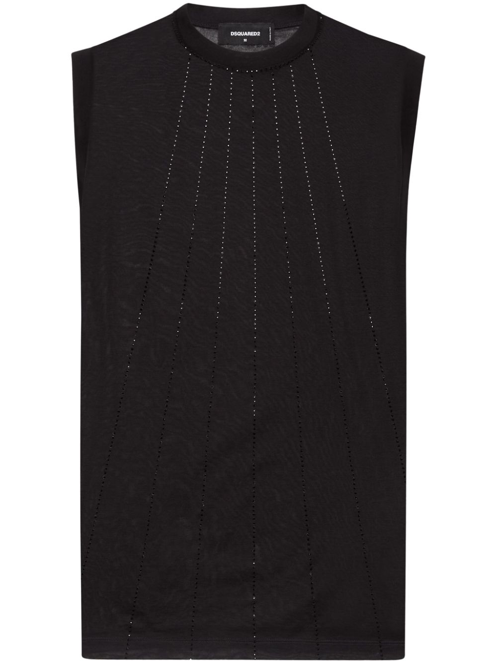 Rhinestone-embellished tank top - Black