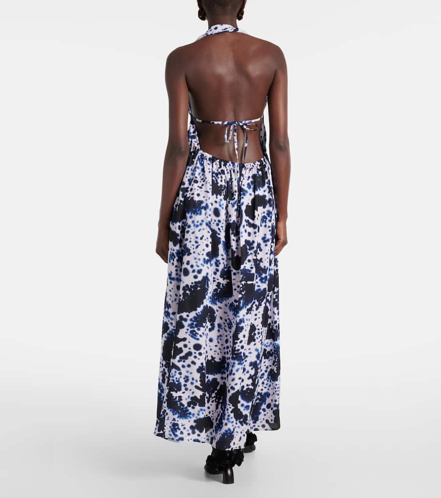 Printed halterneck maxi dress