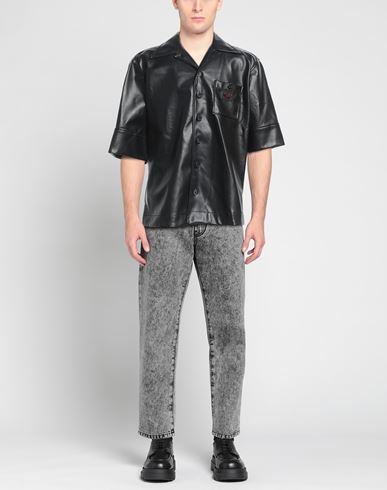 Man Shirt Black Size 15 Polyurethane, Polyester