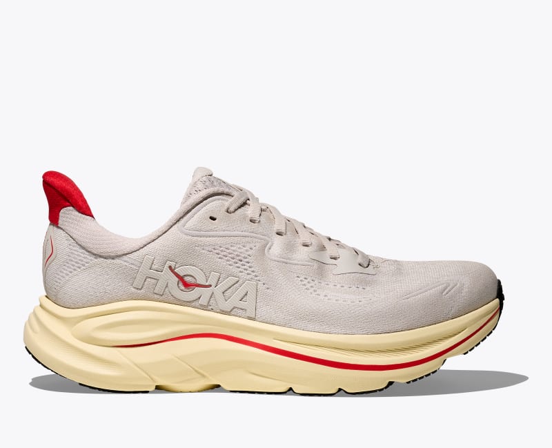 HOKA Women's Clifton 10 Shoes in Stucco/Cerise