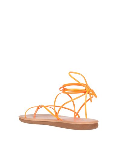 Ancient Greek Sandals Woman Thong sandal Orange Size 10 Leather