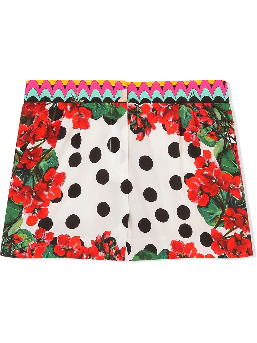 Mixed floral-print shorts - Red