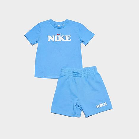 Little Kids T-Shirt and Shorts Set in university blue
