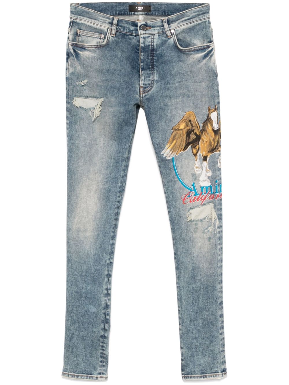 Pegasus-print jeans - Blue