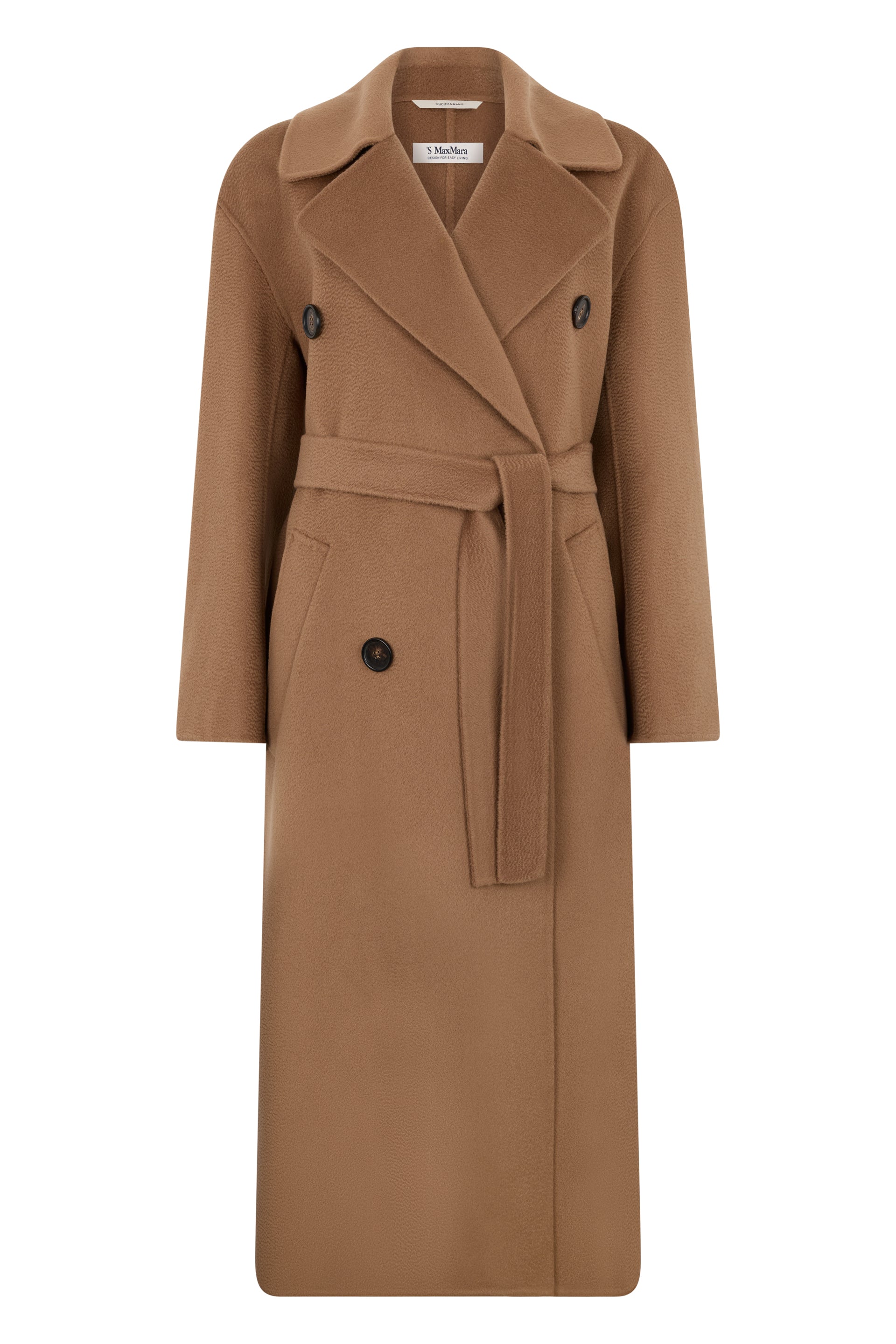 Sculpted Lapel Wool-Cashmere Jacket with Coordinated Waist Belt