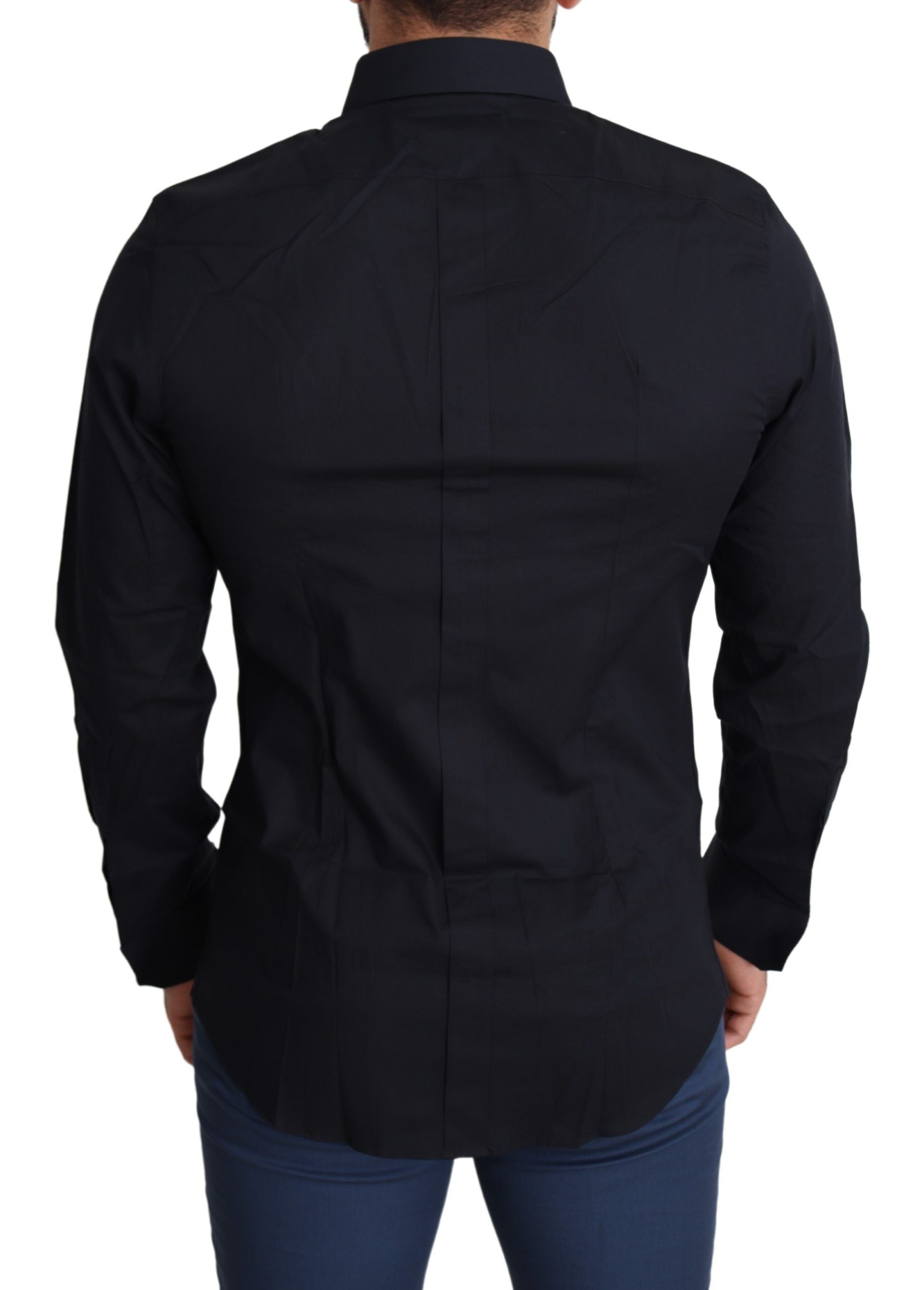 Cotton Stretch Dress Shirt — Black