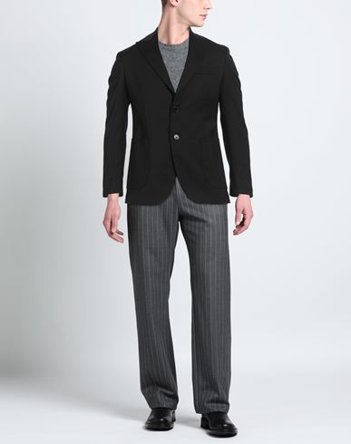Amaranto Man Blazer Black Size 36 Polyester, Virgin Wool, Elastane