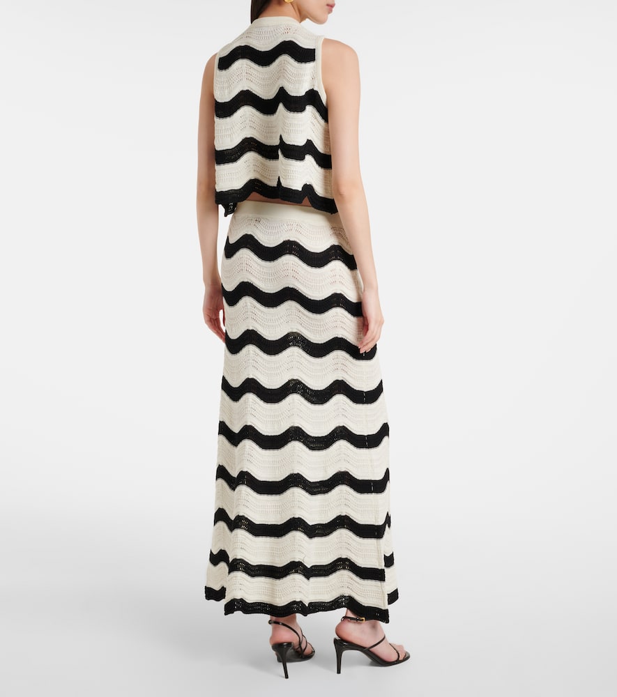 Chevron cotton crochet midi skirt