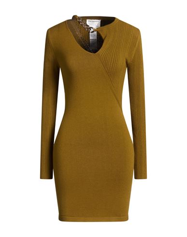 Woman Mini dress Khaki Size 4 Viscose, Polyamide, Wool