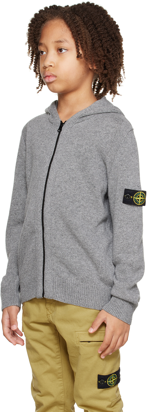 Stone Island Junior Kids Gray 508Z1 Hoodie