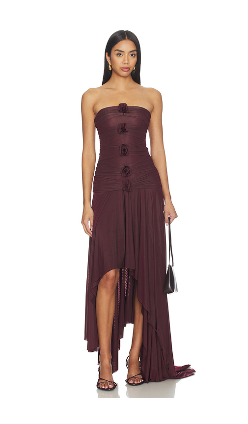 Maygel Coronel Andi Dress in Burgundy. M/L. Also in