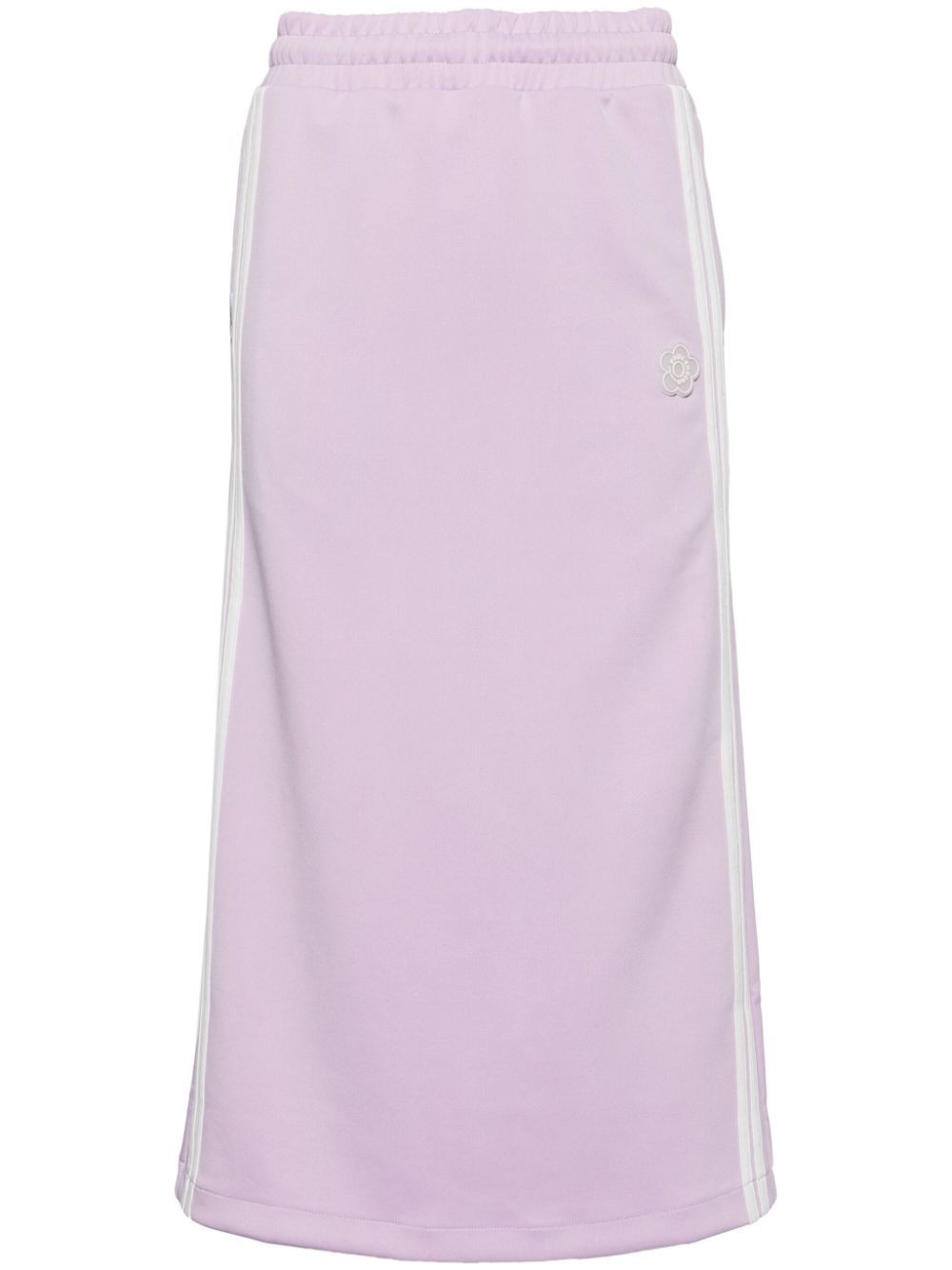 Floral-appliqué track skirt - Purple