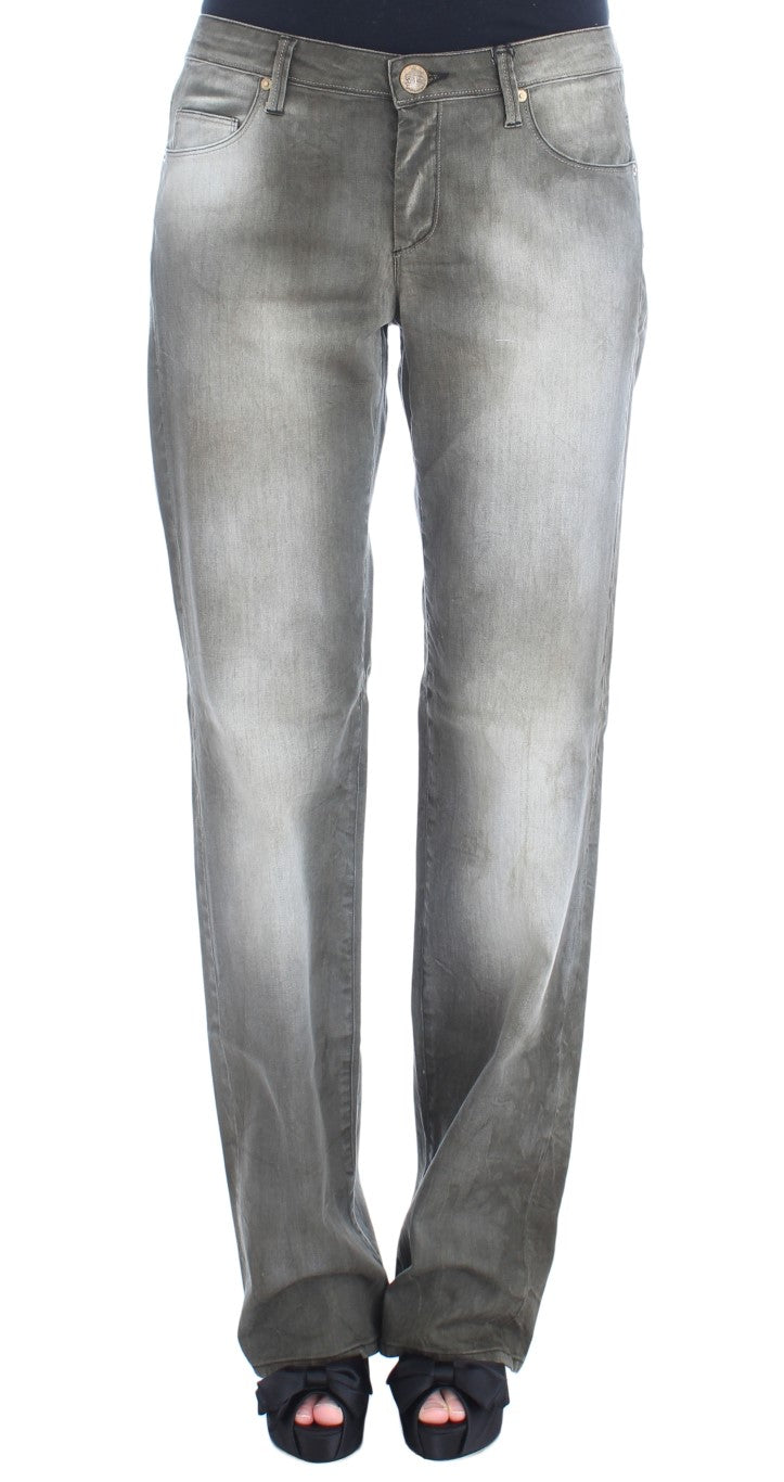 Gray Wash Loose Fit Boyfriend Jeans — Gray