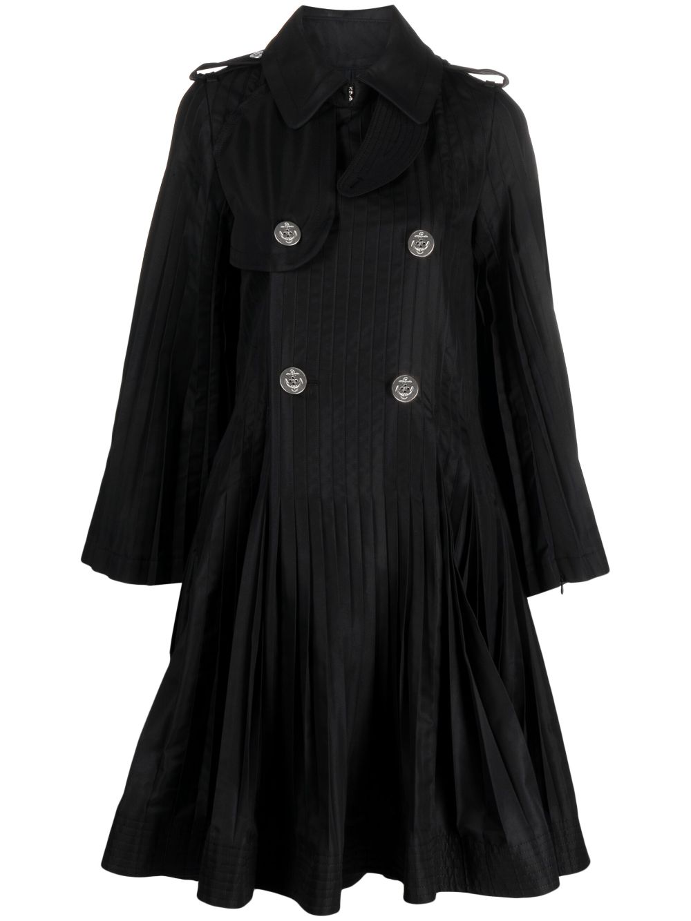 Double-breasted peplum coat - Black