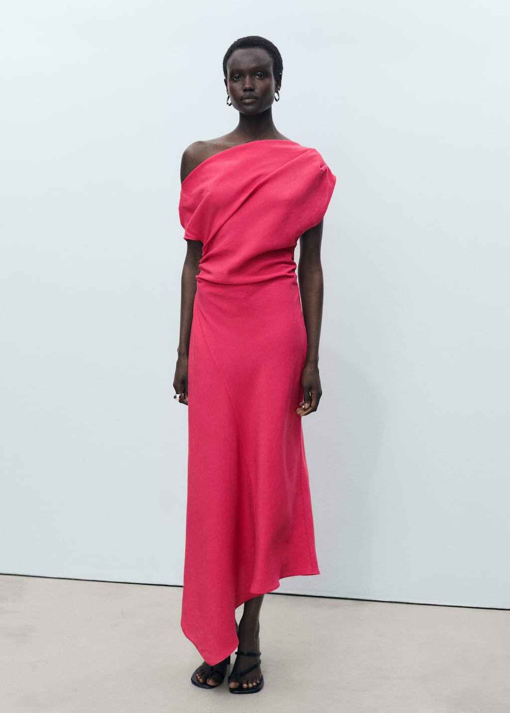 Asymmetrical modal dress strawberry - Woman - 