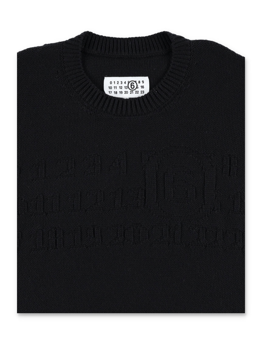 Girls Black Logo Sweater