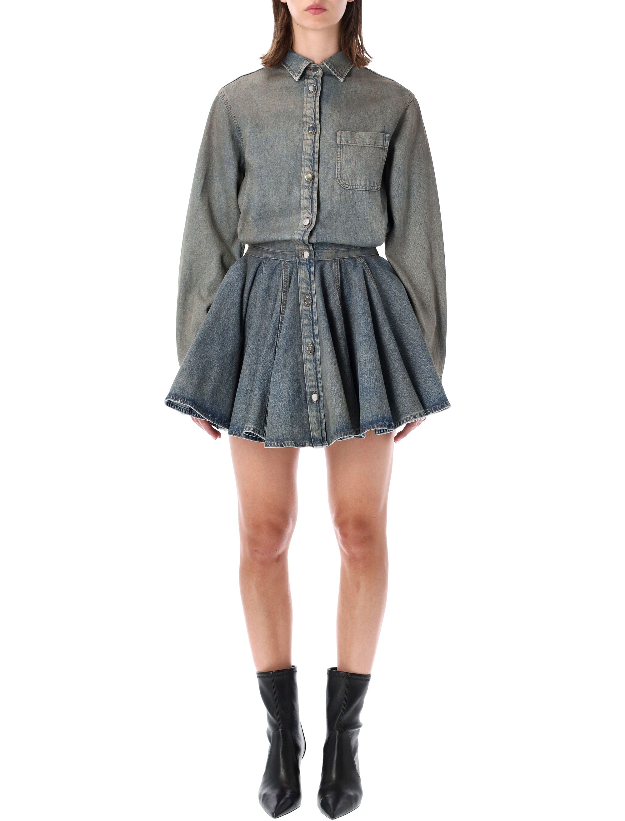 Ziggy Silver Blue Satin Mini Dress