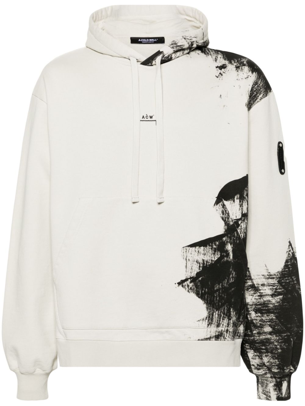 Brushstroke cotton hoodie - Neutrals