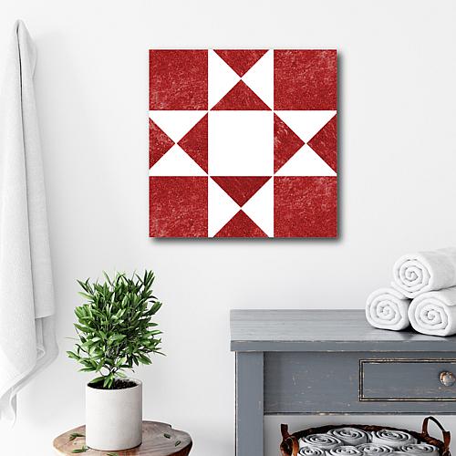 "Quilt Square True Red 5 Canvas Wall Art
