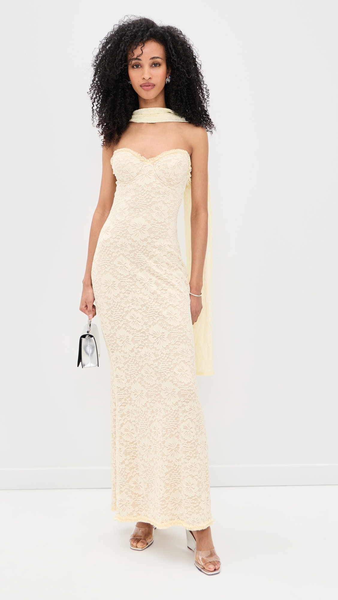 Amana Strapless Maxi Dress Lemon