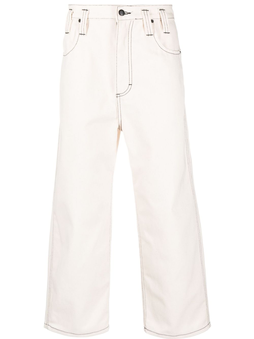 Wide-leg cropped trousers - Neutrals