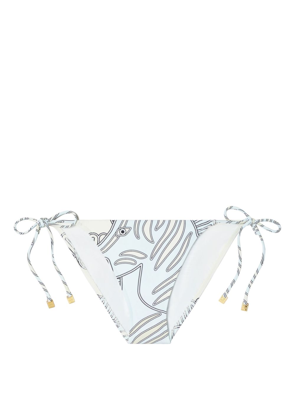 String-print bikini-bottoms - Blue