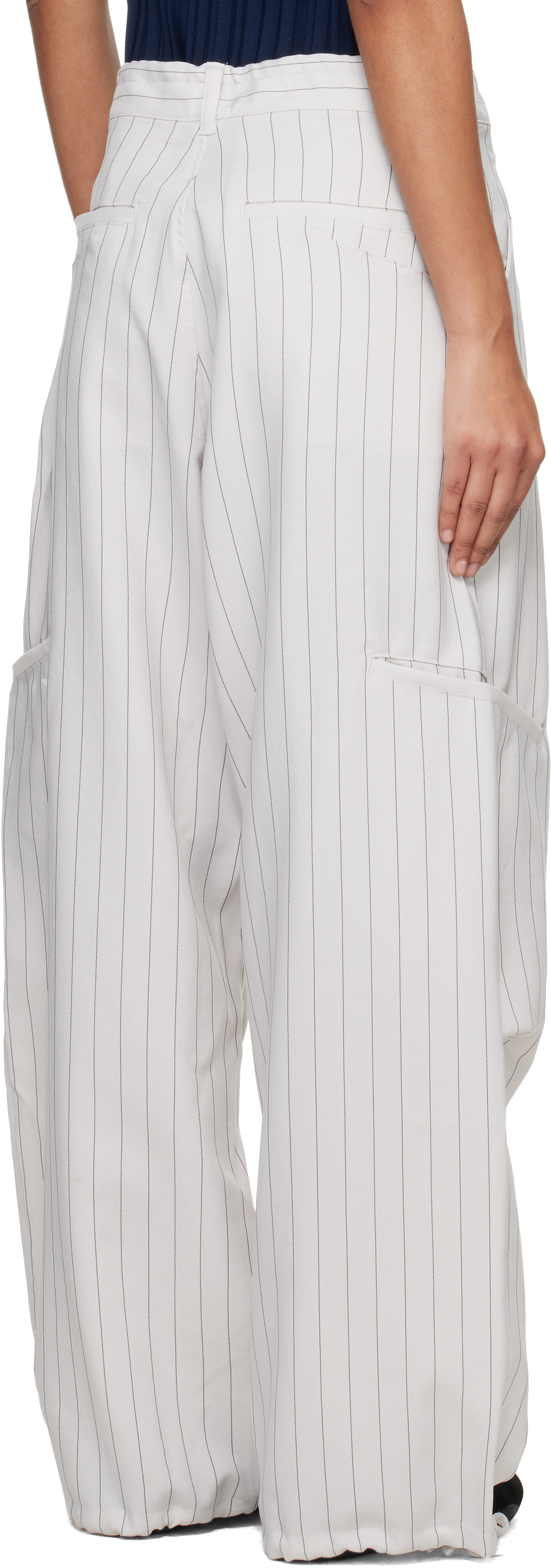 Off-White Pinstripe UT Straight Leg Lounge Pants