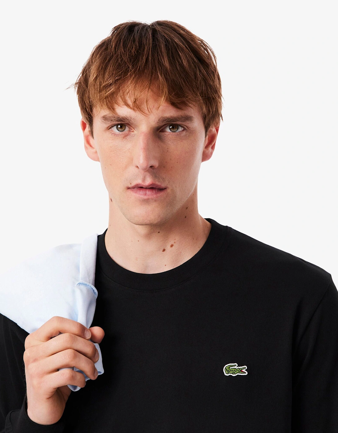 Men's Lacoste Long Sleeved Cotton Mens T-Shirt - Black