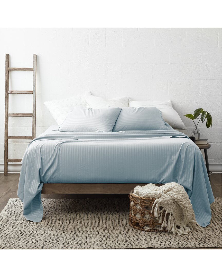 Premium Striped Embossed 4Pc Bed Sheet Set