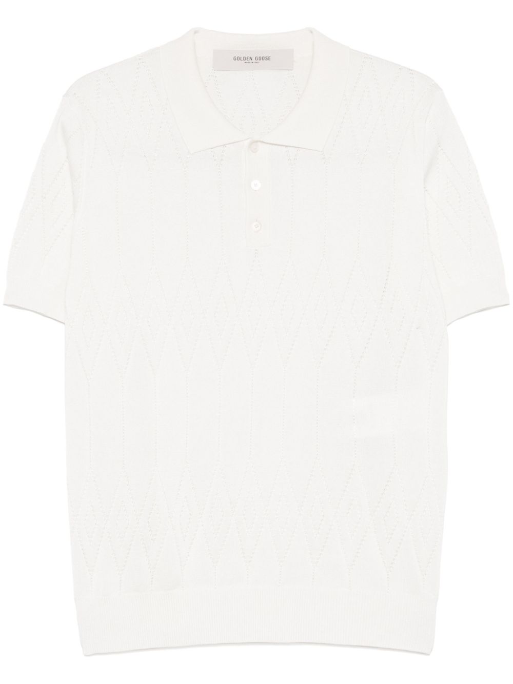 Argyle intarsia-knit polo shirt - Neutrals