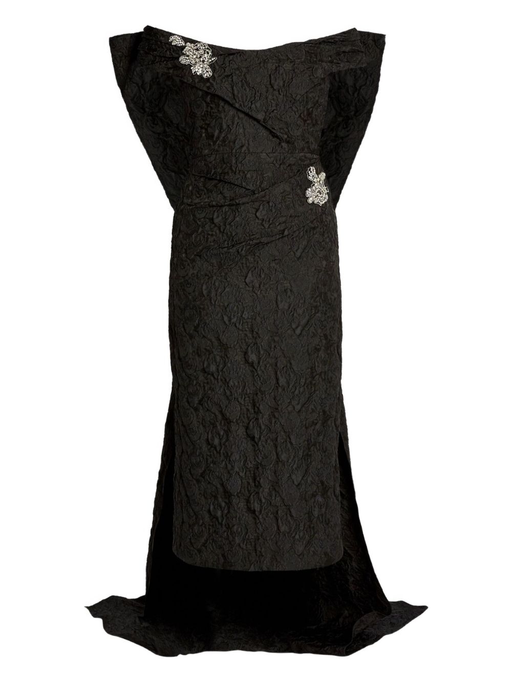 Off-shoulder midi dress - Black