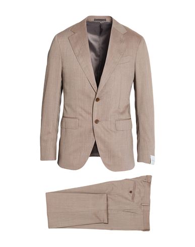 Man Suit Beige Size 38 Wool, Silk