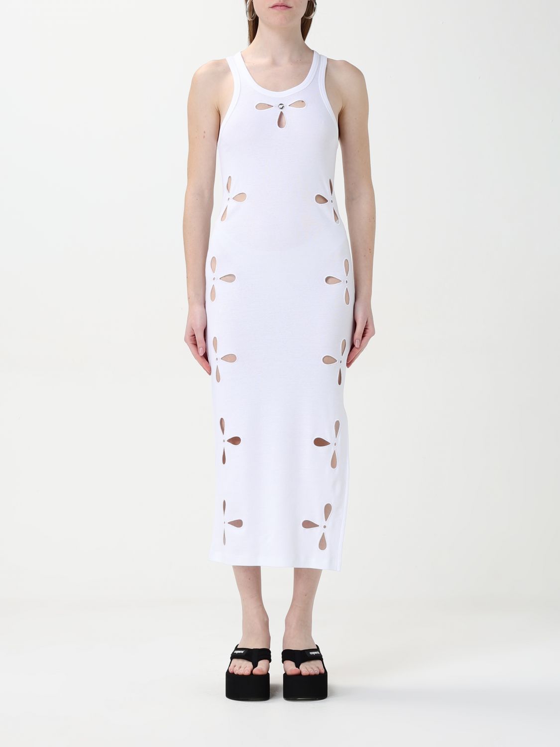 Cut-out midi dress - White