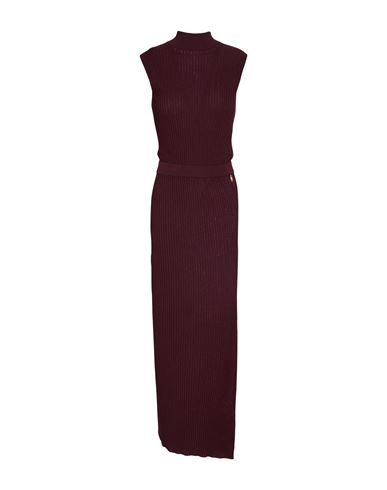 Woman Maxi dress Burgundy Size 10 Viscose, Polyester, Metallic Polyester