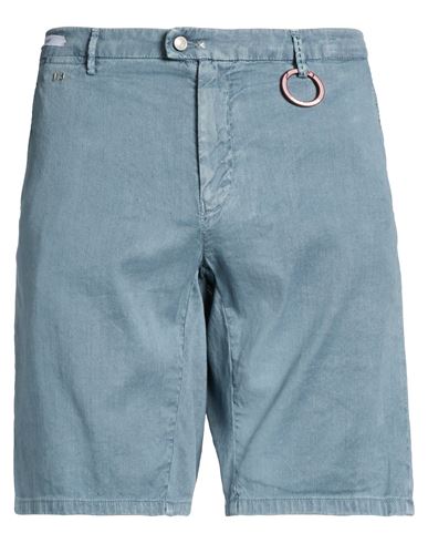 Man Denim shorts Slate blue Size 32 Linen, Cotton, Elastane