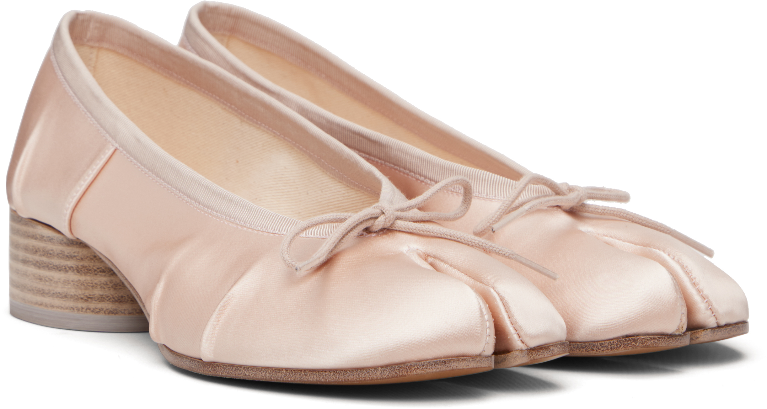 Pink Tabi Satin Ballerina Heels