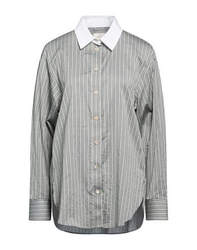 Woman Shirt Grey Size 6 Cotton, Silk