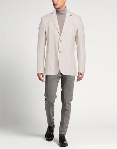 Man Blazer Beige Size 40 Linen, Cotton