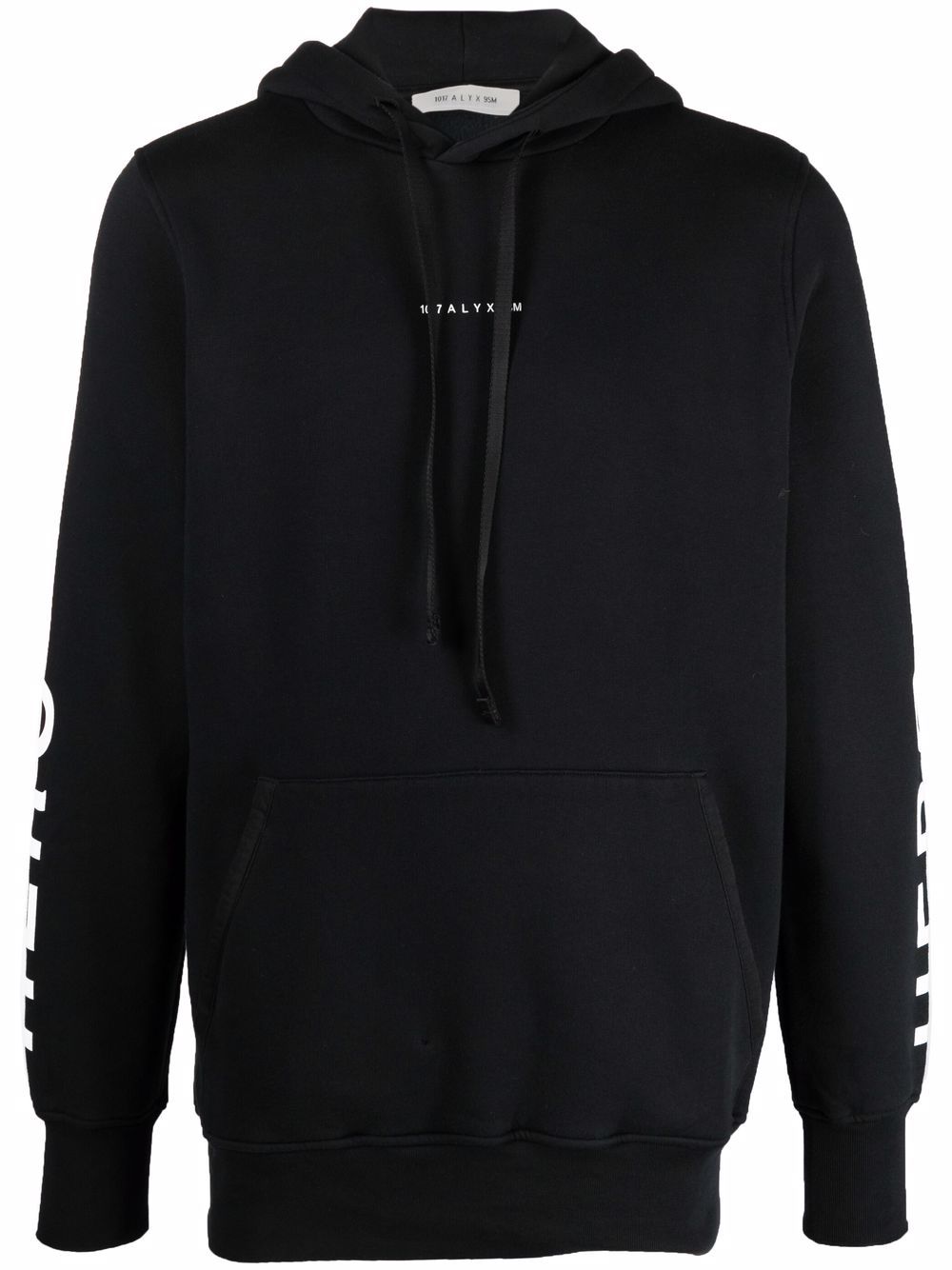 Graphic-logo print pullover hoodie - Black