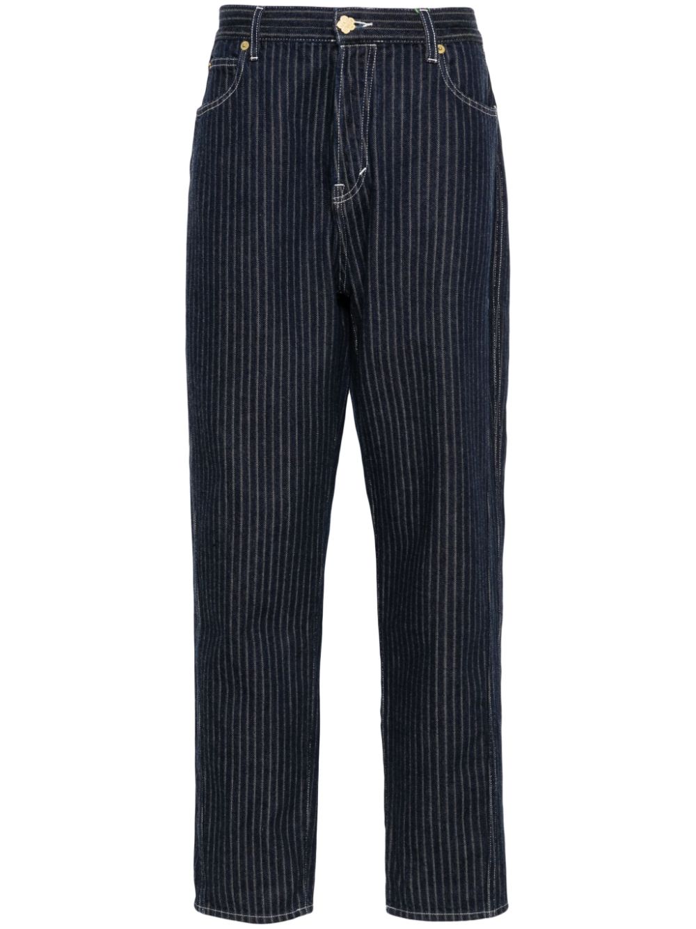 Tapered-leg pinstriped jeans - Blue