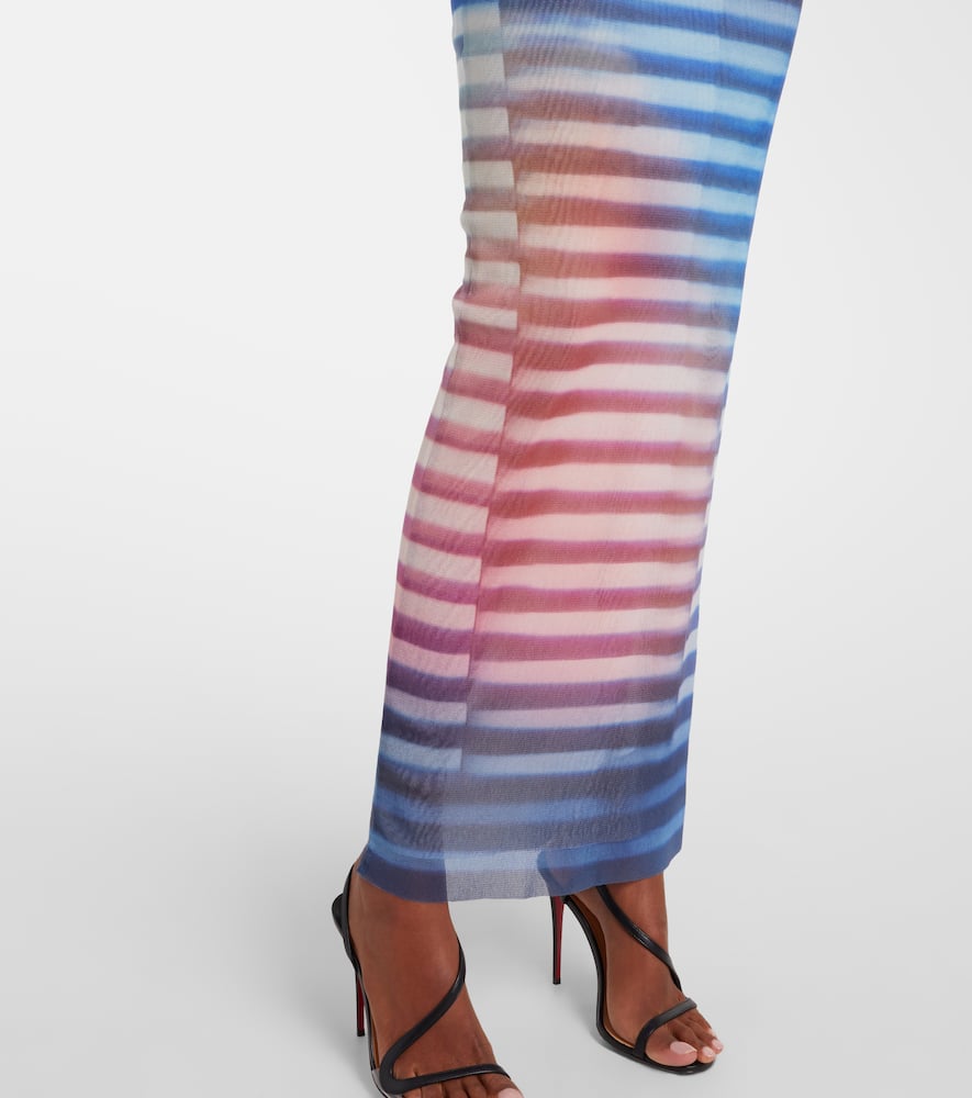 Air striped tulle maxi dress