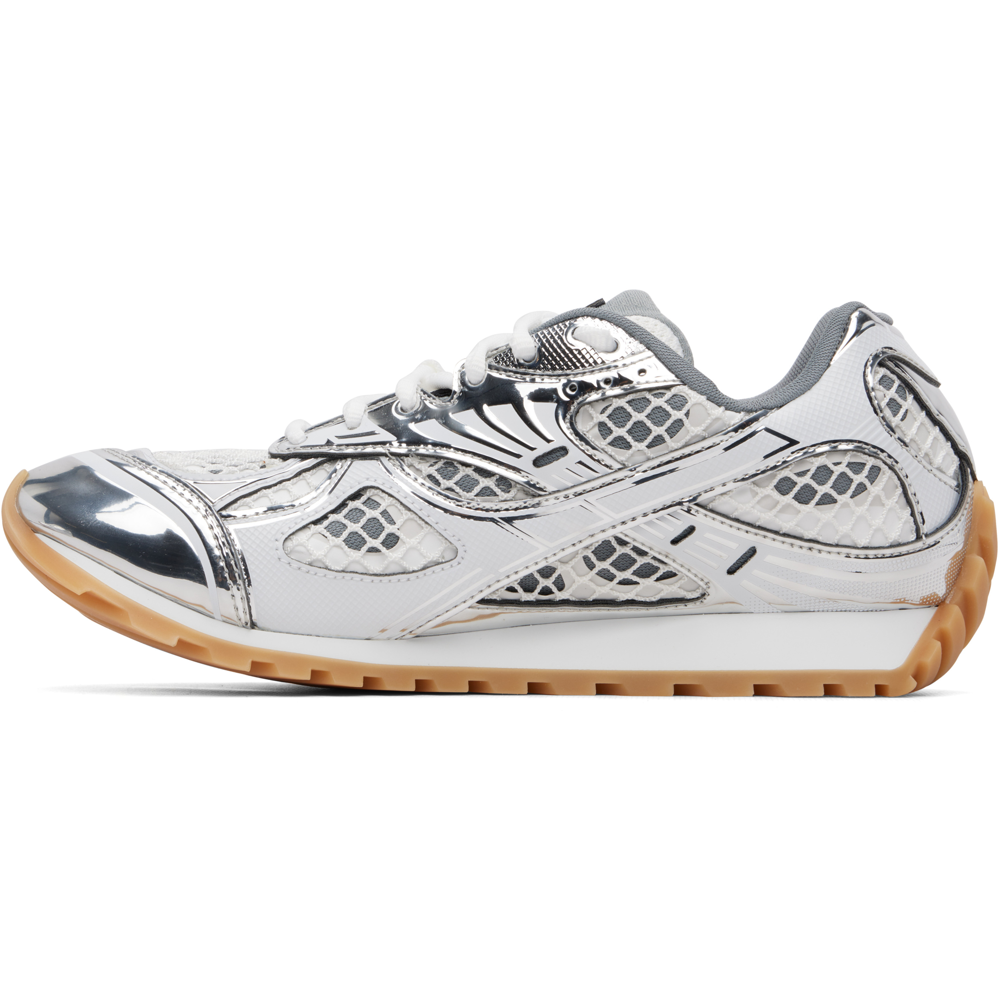 White & Silver Orbit Sneakers