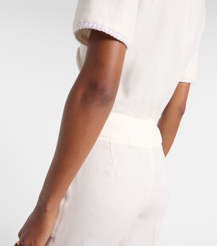 Linen bootcut pants